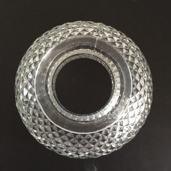 Fairy Lamp Clear Glass Pineapple Diamond Point Vintage Footed 2-Piece 6.75" EUC - Picture 7 of 8